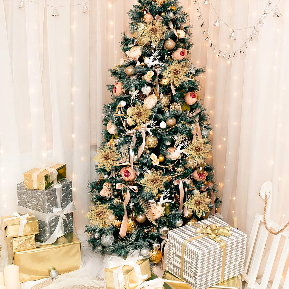 Amazon｜24 セット 3 スタイル クリスマス ゴールド グリッター